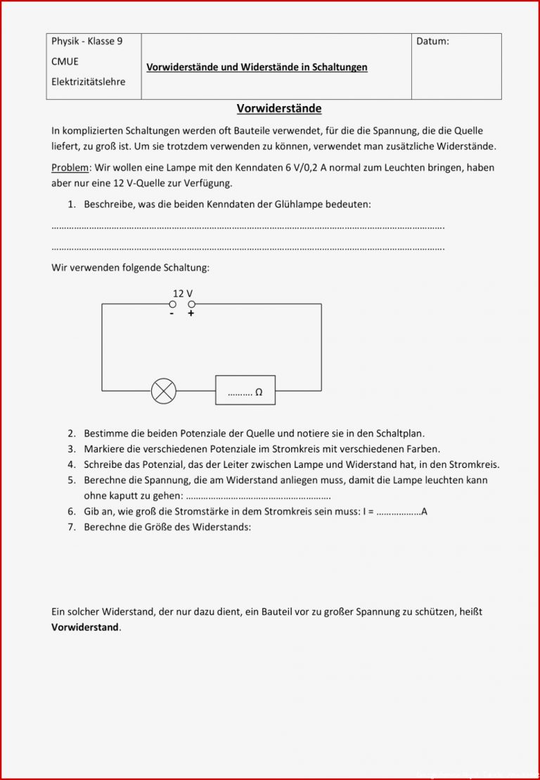 08 Vorwiderstände Und Rechnen Mit Widerständen