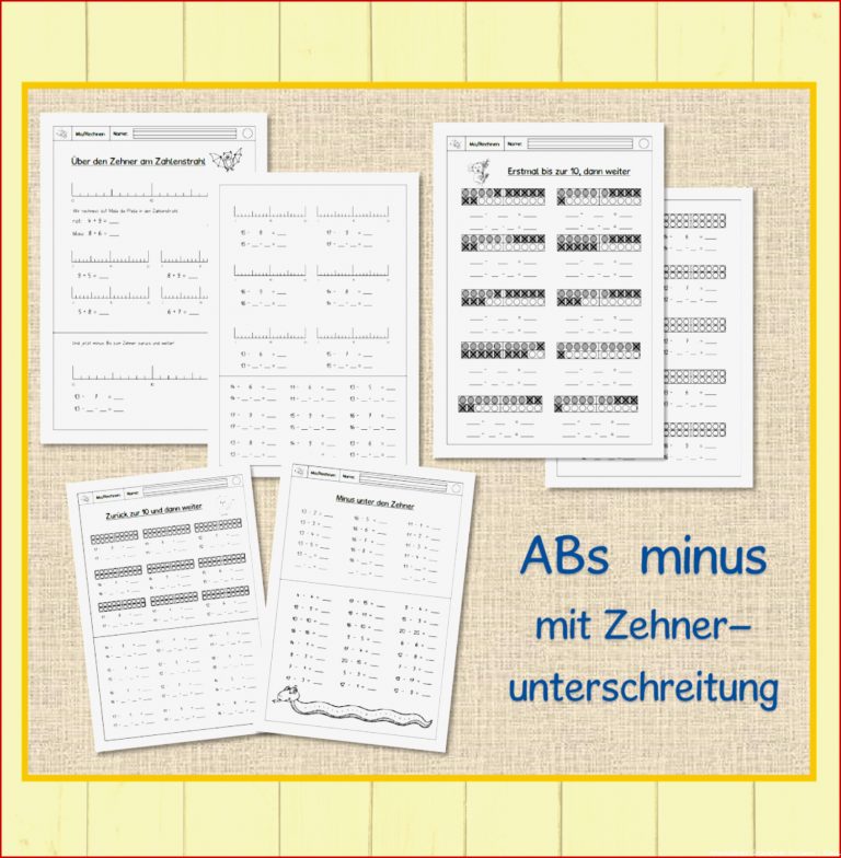 1. Klasse Abs - Minus Mit Zehnerunterschreitung - Frau Locke