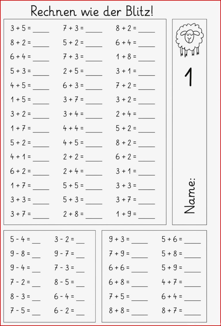 1 Klasse Mathe Aufgaben