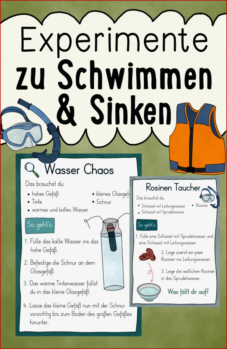 10 Experimente Zu Schwimmen Und Sinken Anleitungen