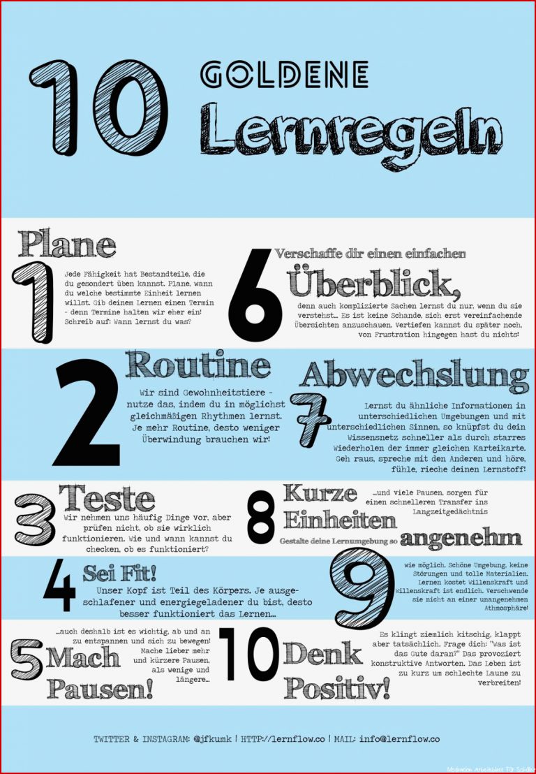 10 gute Lernregeln Von Päda logics gefunden auf der