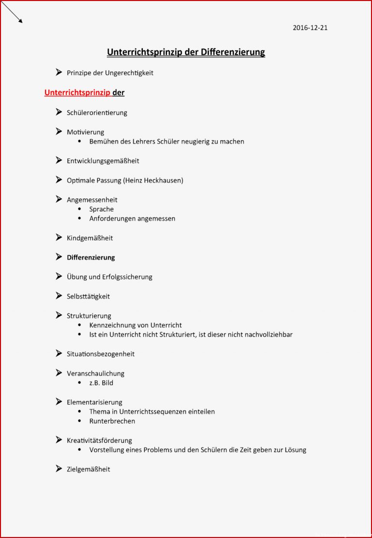 10 Unterrichtsprinzip Der Differenzierung 21 12 2016