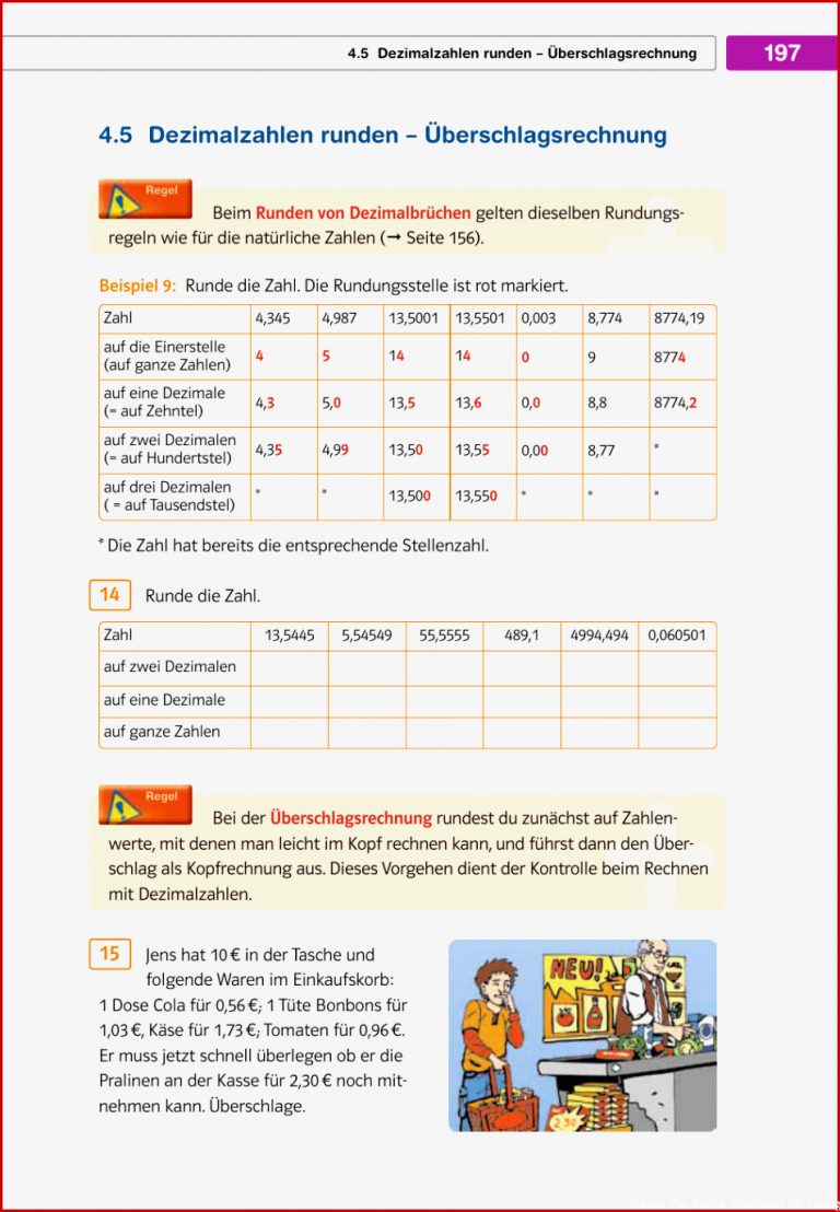 197 4 5 Dezimalzahlen Runden – Überschlagsrechnung