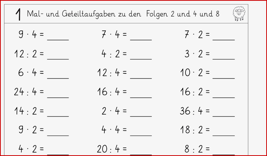 1x1 Divi Ren Arbeitsblatt Einmaleins Üben