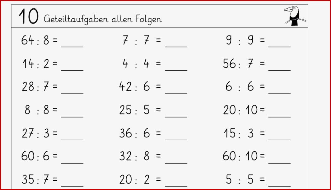 1x1 Divi Ren Arbeitsblatt Schulmaterial