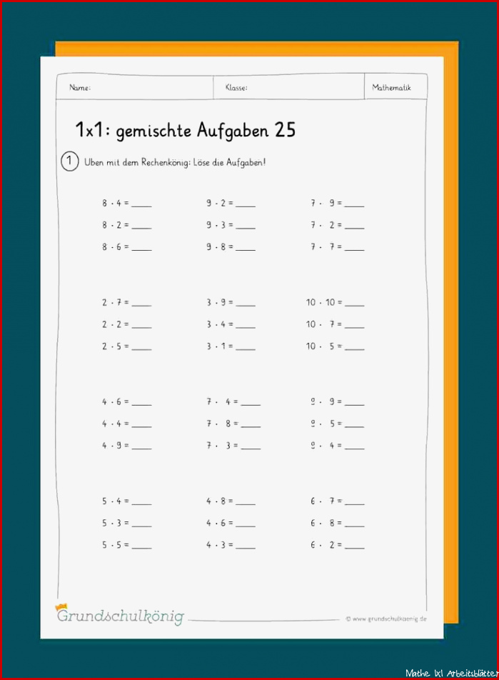 1x1 Gemischte Aufgaben