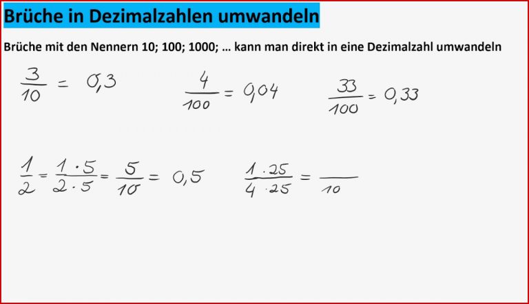 2 4 2 Brüche in Dezimalzahlen umwandeln