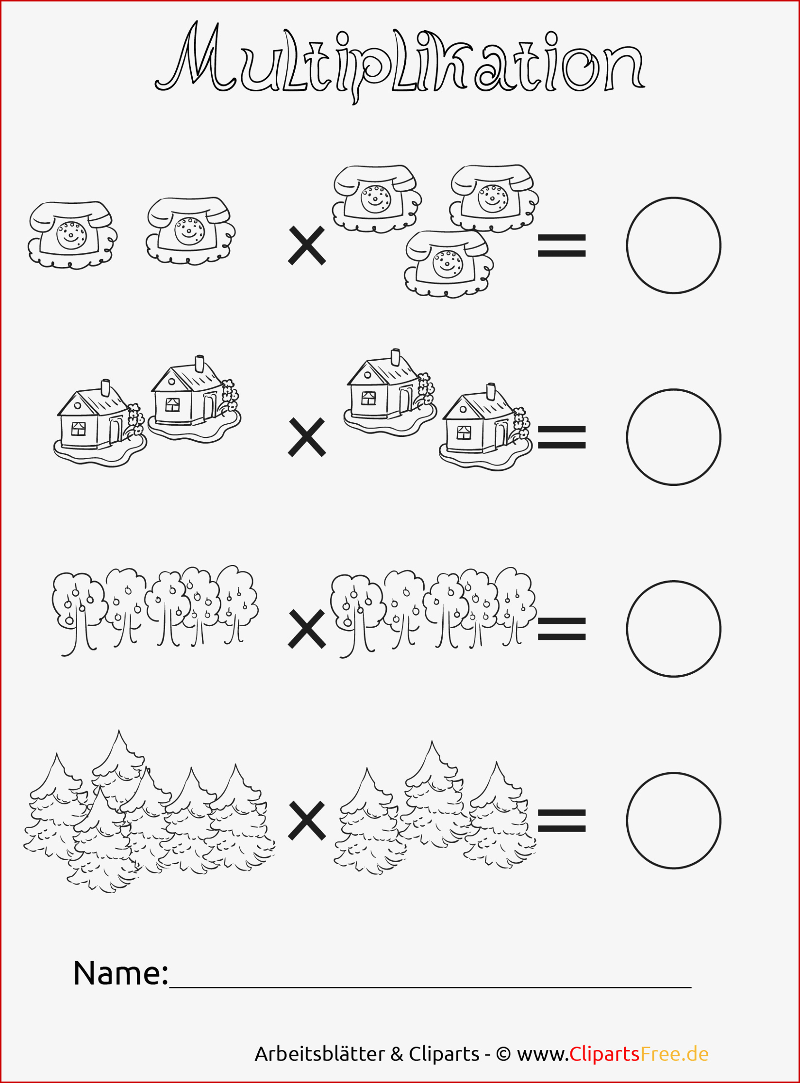 2 Klasse Unterrichtmaterial Multiplikation Druckvorlage