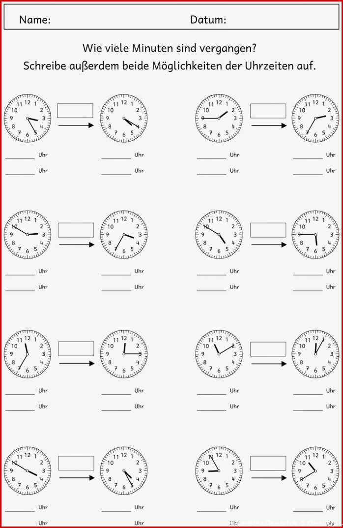 20 Abgelaufene Zeit Arbeitsblätter 3 Klasse