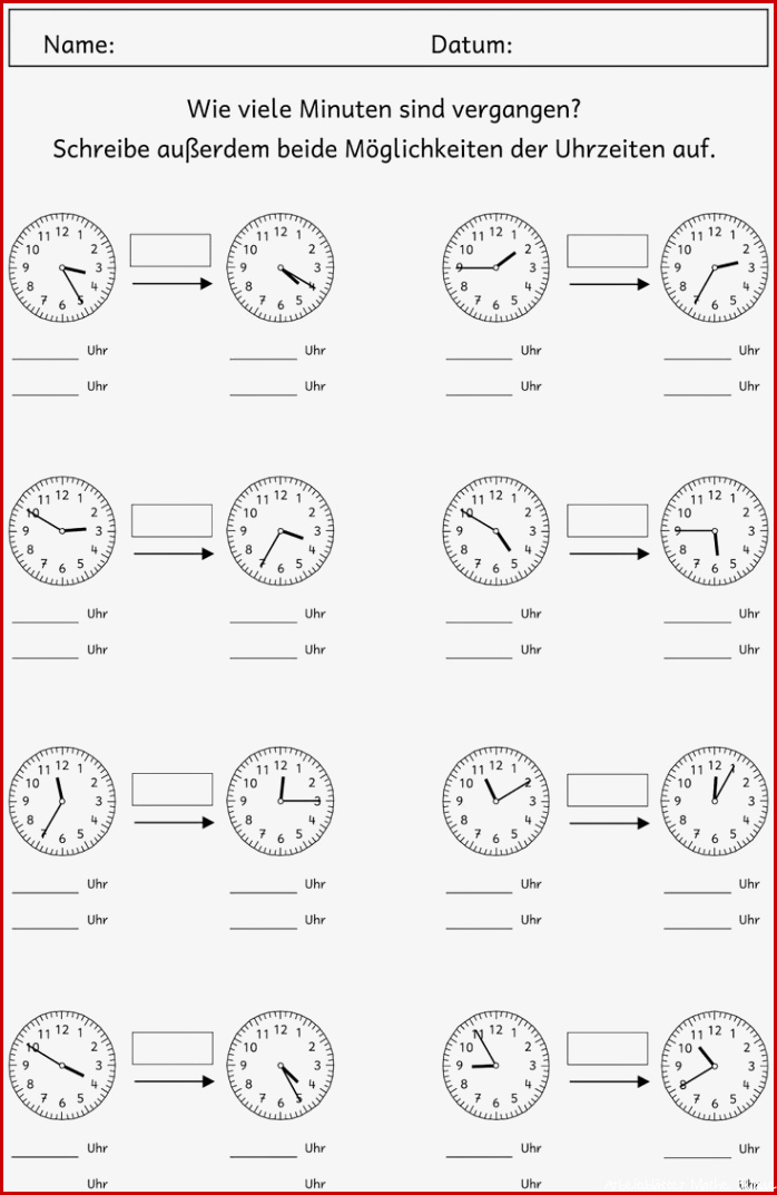 20 Abgelaufene Zeit Arbeitsblätter 3 Klasse