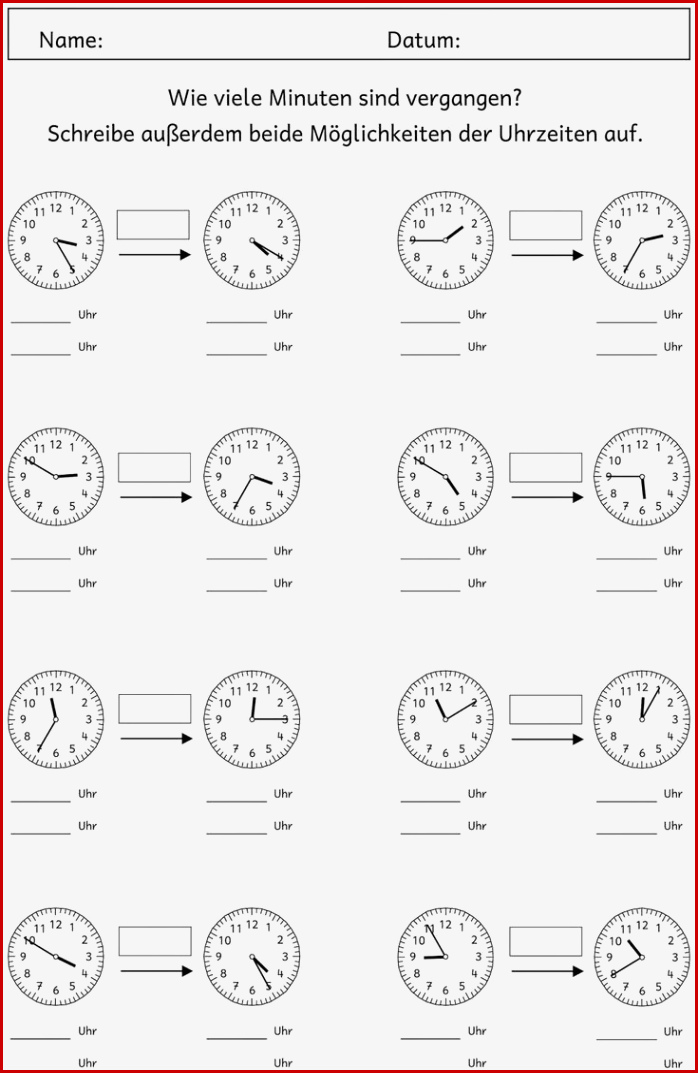 20 Abgelaufene Zeit Arbeitsblätter 3 Klasse Joyce