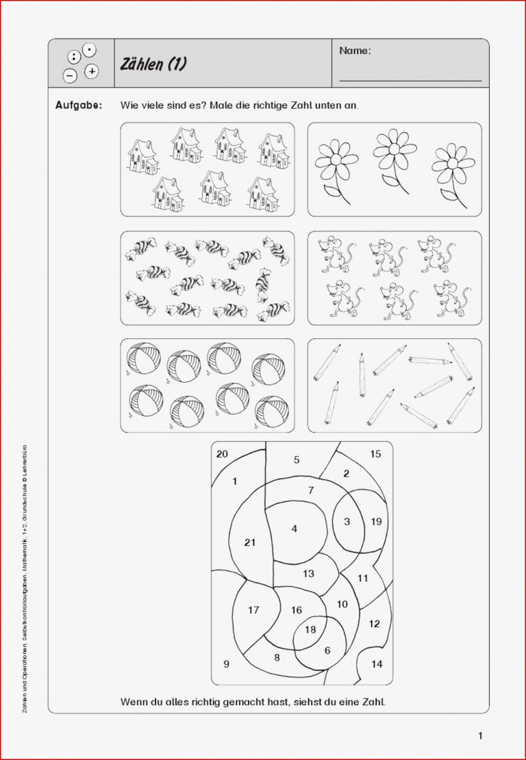 20 Arbeitsblätter Mathematik Grundschule