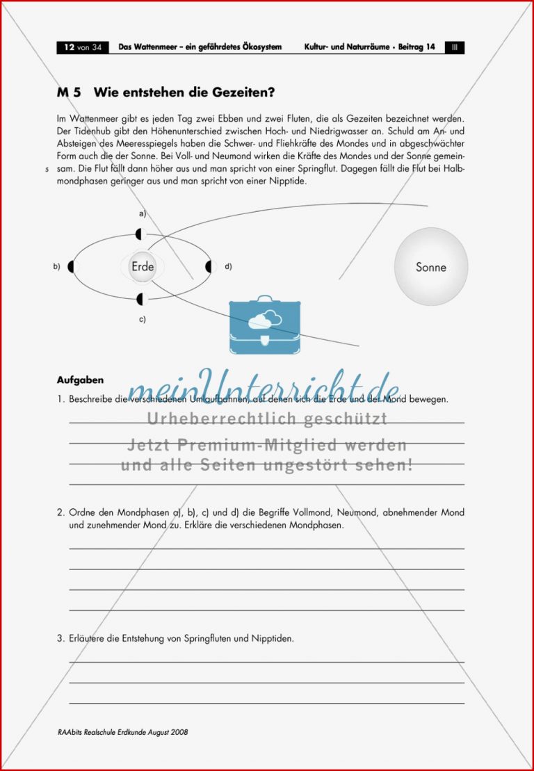 25 Bilder Arbeitsblatt Mondphasen