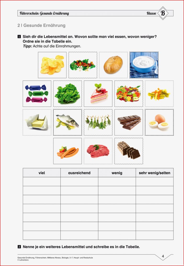 25 Schon Unterrichtsmaterial Ernährung