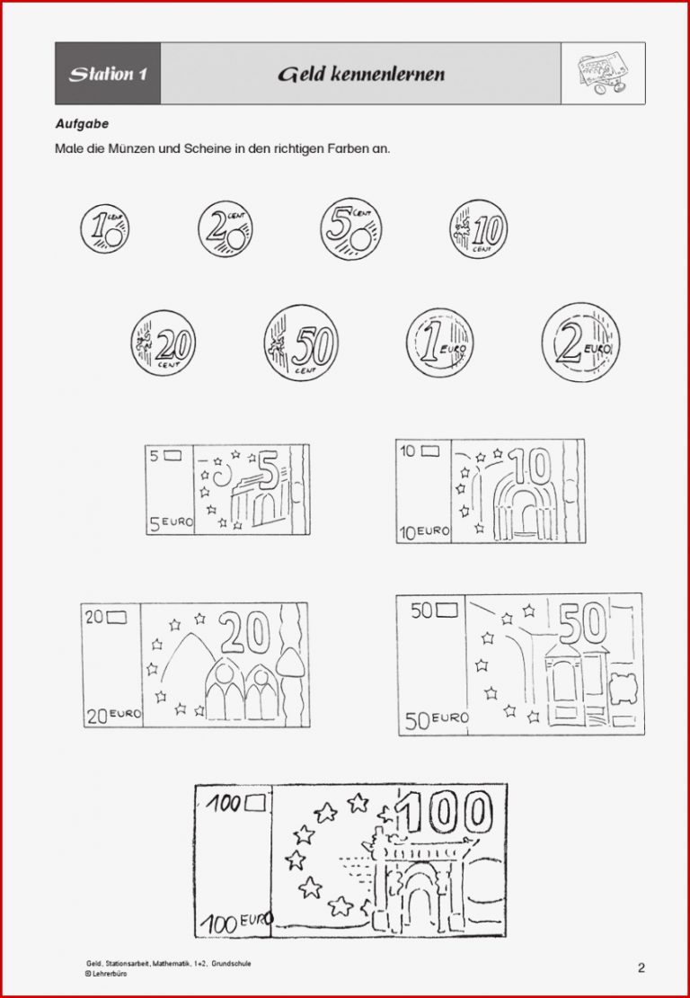 29 Arbeitsblatt Grundschule Geld Kidworksheet