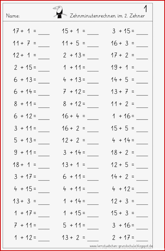 30 Mathe Arbeitsblätter Klasse 1 Zum Ausdrucken Kostenlos