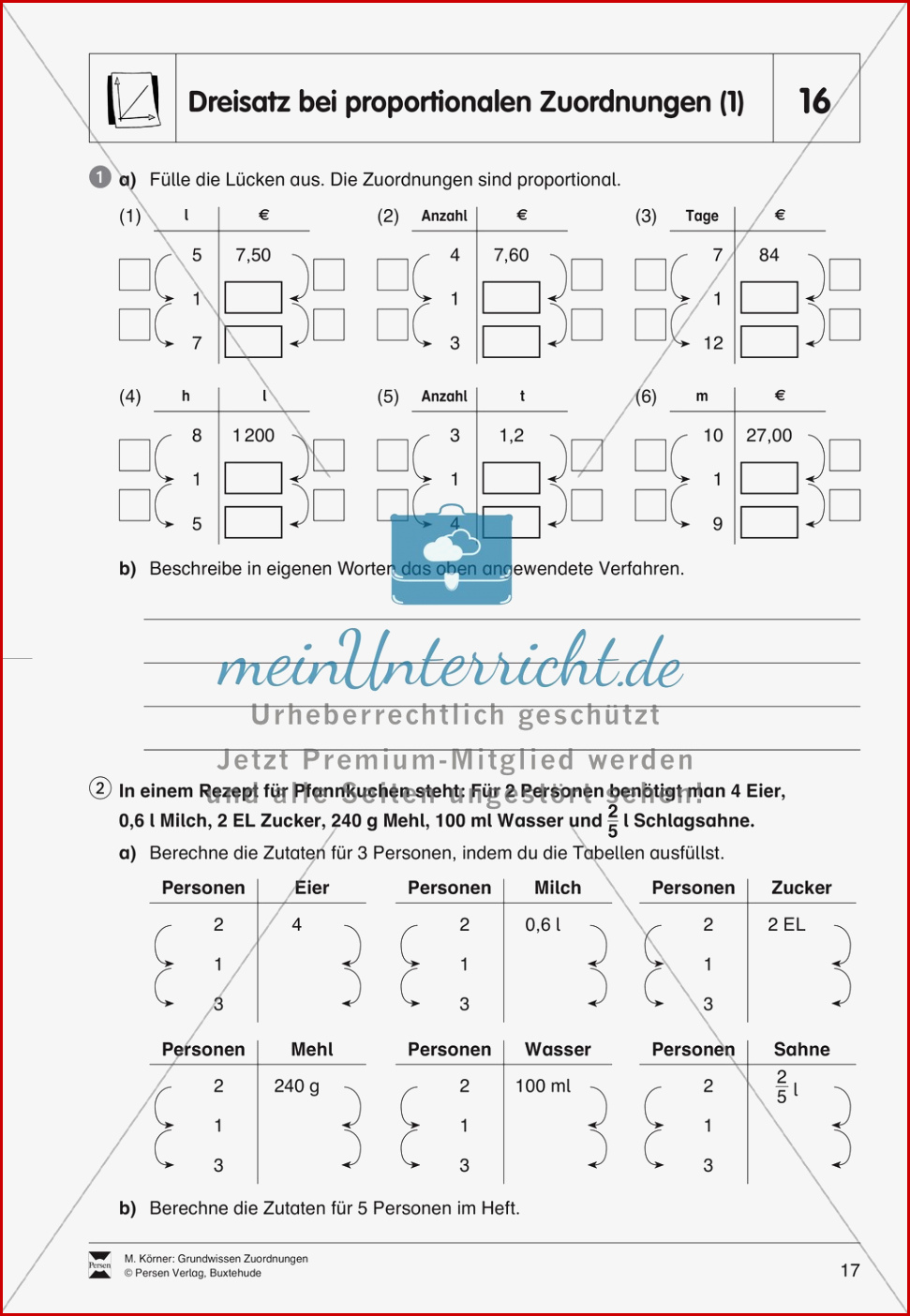 32 Arbeitsblatt Mathe Dreisatz Kidworksheet