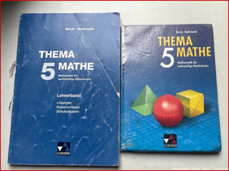 5 Klasse Realschule Mathe Lösungsbuch Aufgabenbuch in