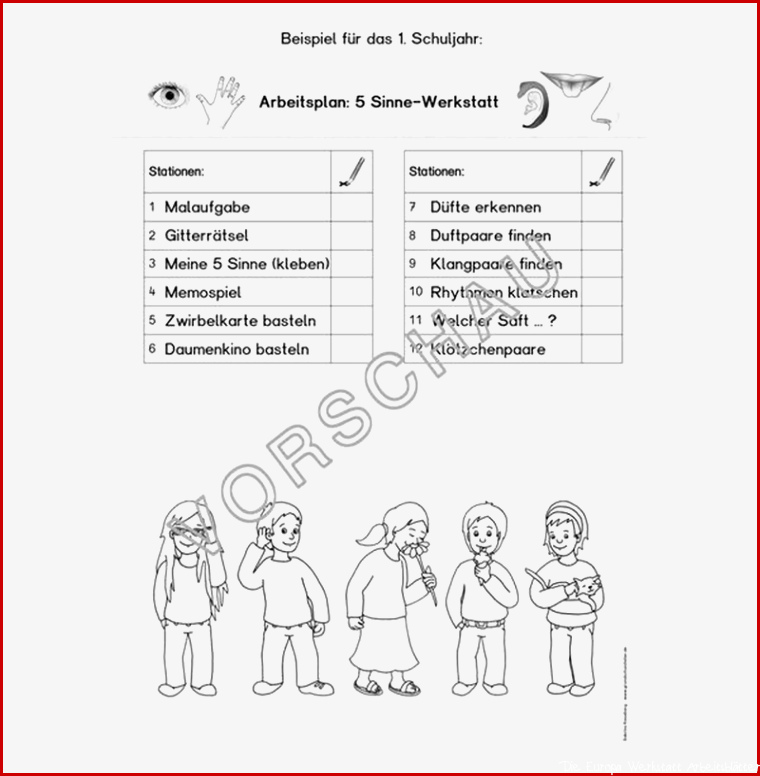 5 Sinne Werkstatt für Grundschule