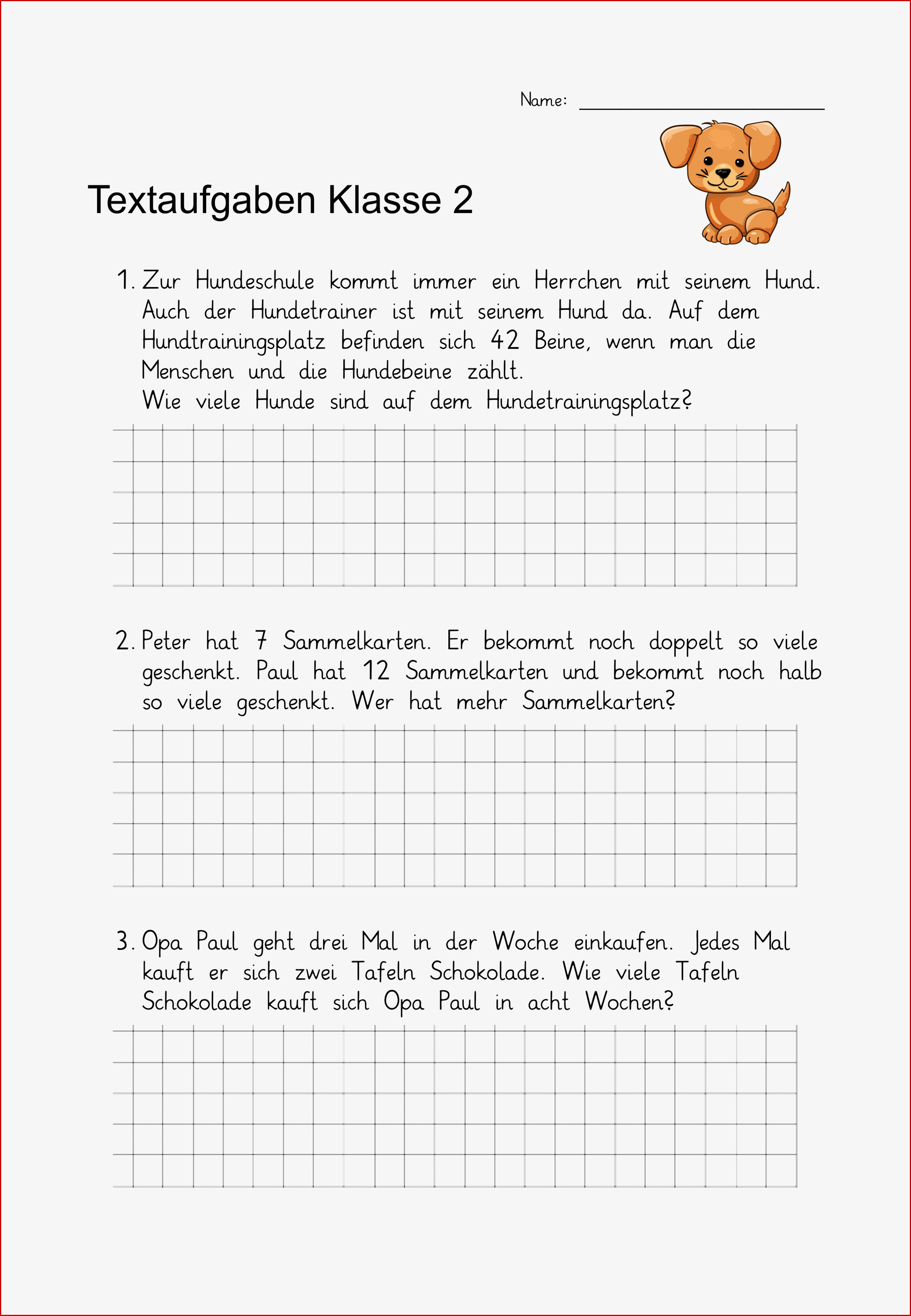 5 X Ab Textaufgaben Klasse 2 – Unterrichtsmaterial Im Fach Mathematik