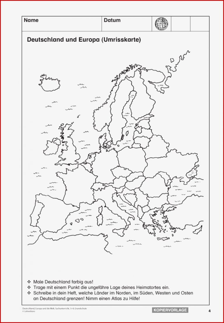 52 Arbeitsblatt Grundschule Europa Kidworksheet