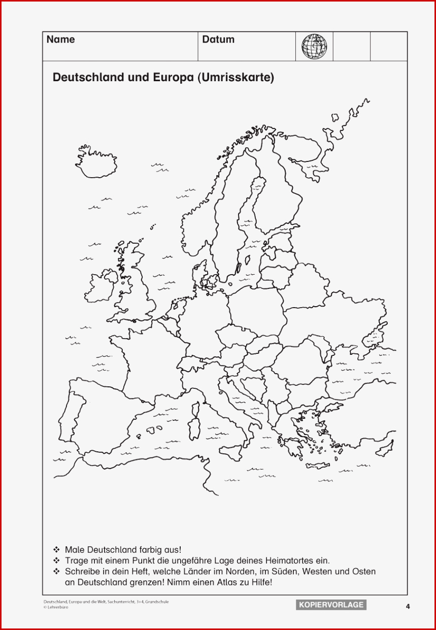 52 Arbeitsblatt Grundschule Europa Kidworksheet