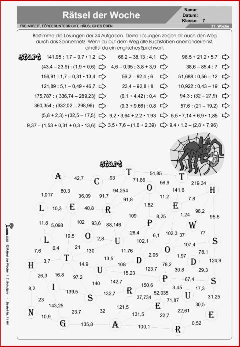 52 Rätsel Der Woche Klasse 7