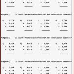 5x16 Aufgaben Bis Max 20 Rechnen Mit Geld Addition Sw