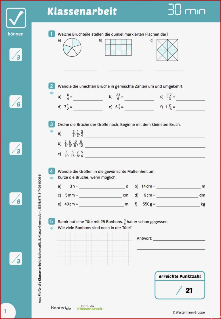 6 Klasse Mathe Brüche Arbeitsblätter Worksheets