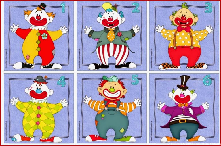 6 Lesezuordnungskarten Mit Clowns Wie Versprochen Folgen