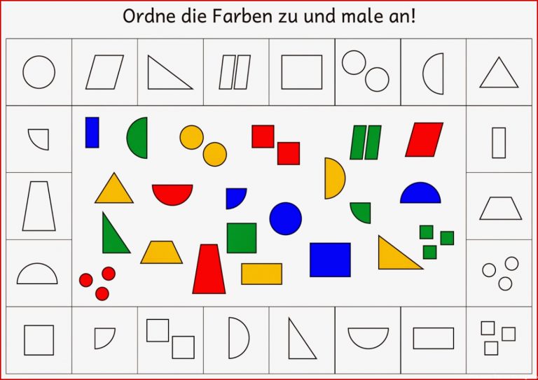 61 Geometrische Formen Arbeitsblatt Kindergarten ganzes