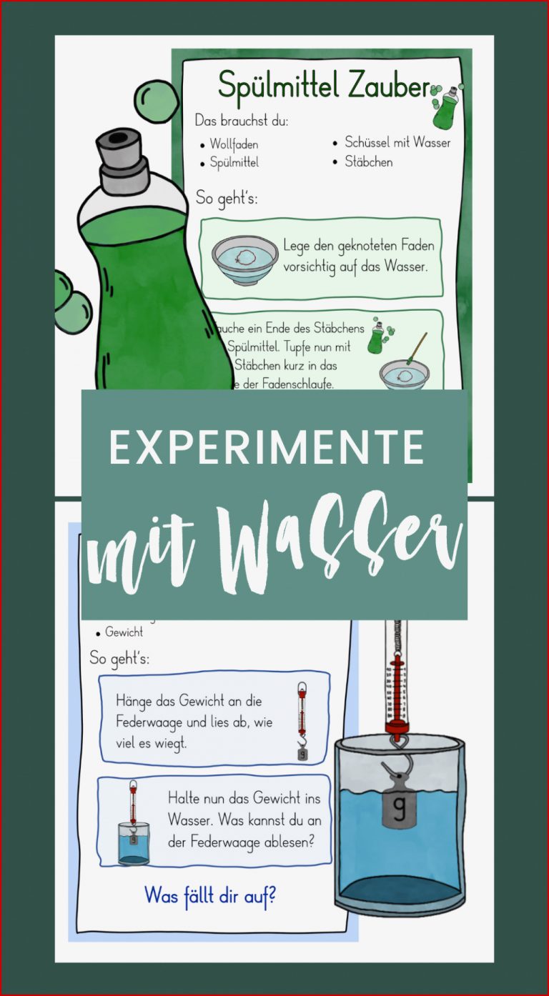 8 Experimente Mit Wasser – forschen In Der Grundschule