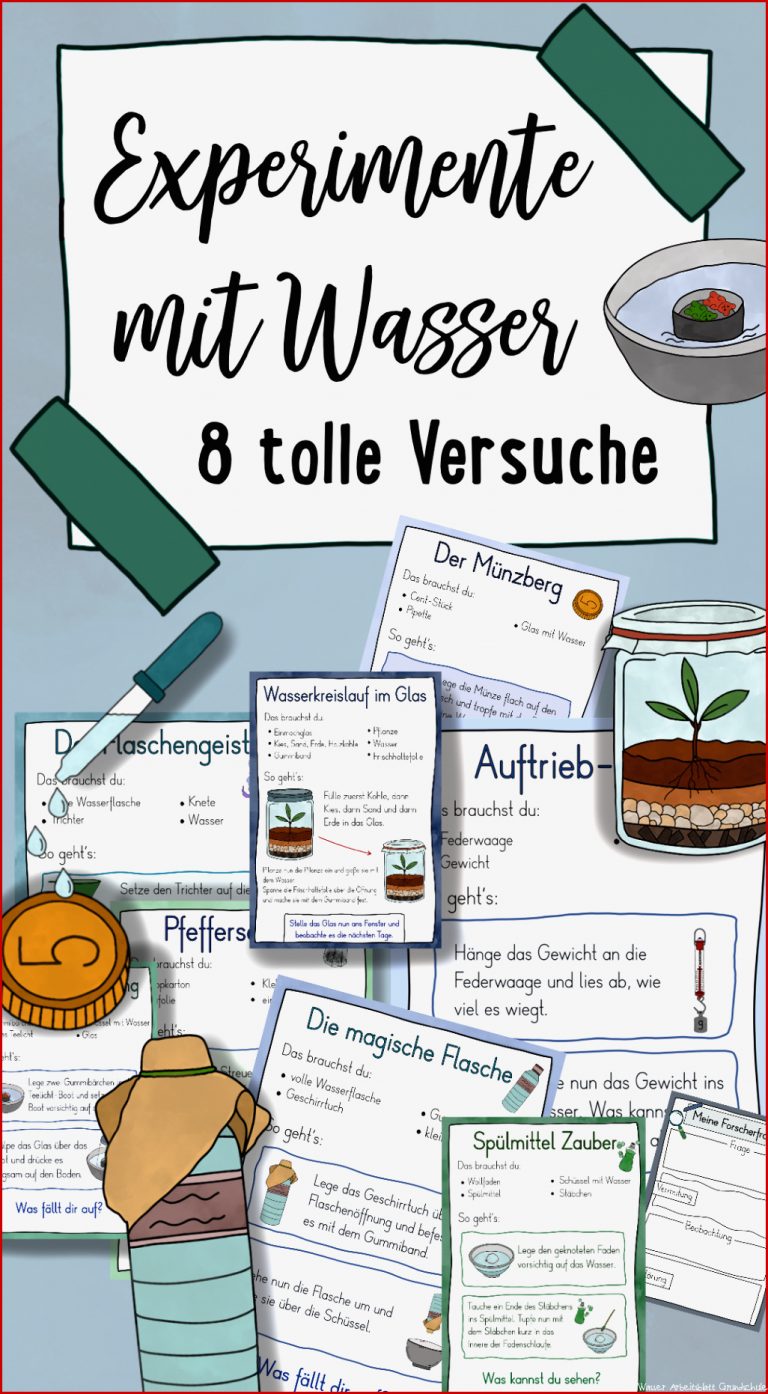 8 Experimente mit Wasser – Forschen in der Grundschule