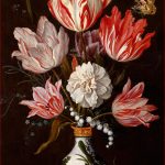 A Still Life Of Tulips and Other Flowers In A Ceramic Vase