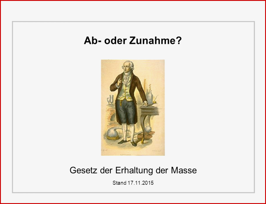 Ab- Oder Zunahme? Gesetz Der Erhaltung Der Masse Stand Ppt ...