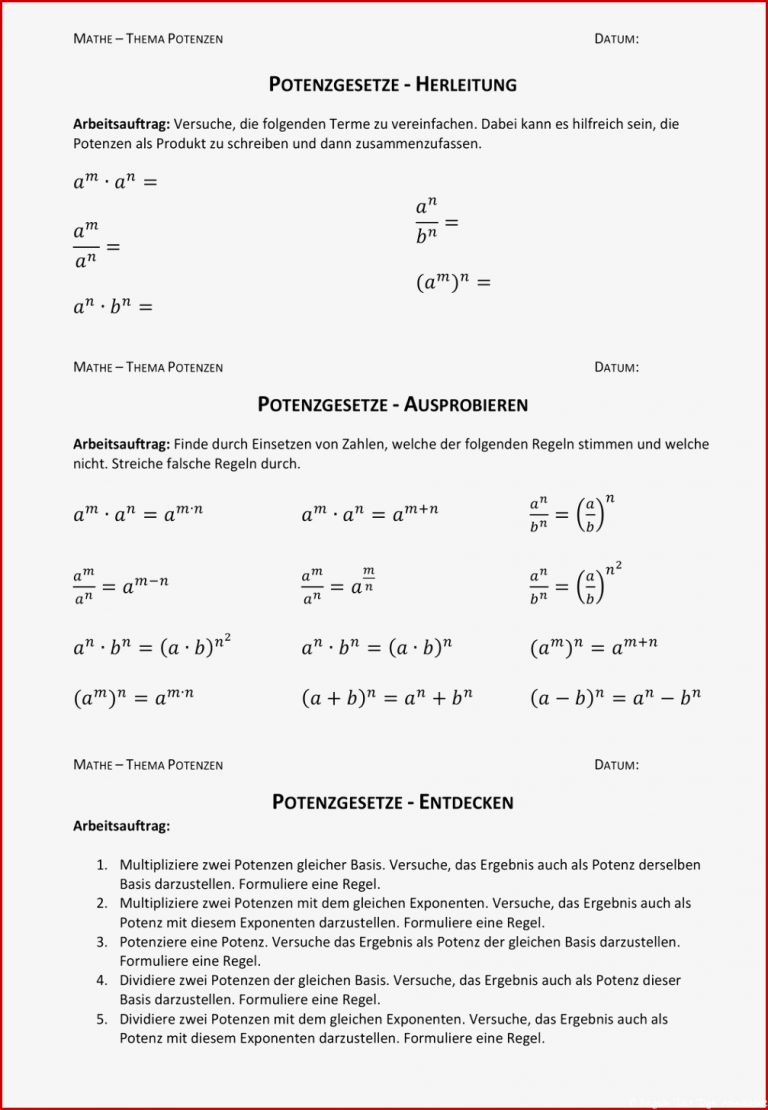 Ab Potenzgesetze Drei Niveaus