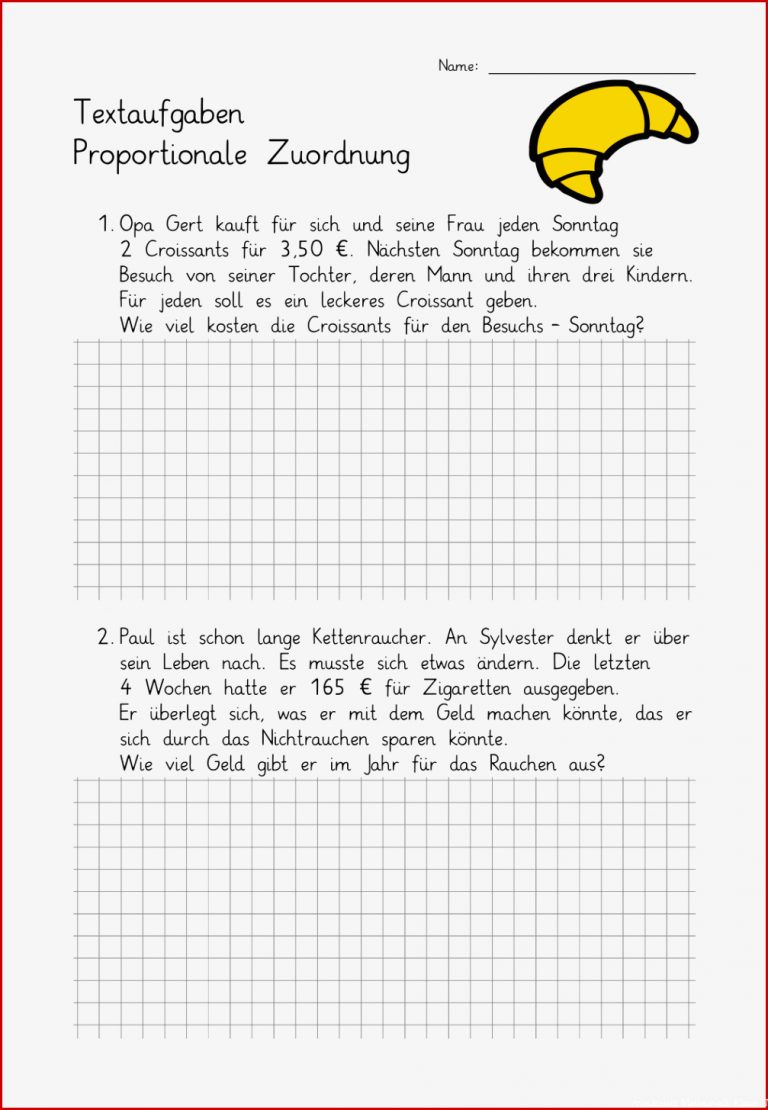 AB Textaufgaben Klasse 7 Proportionale Zuordnung 2 mit