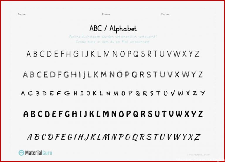 ABC Alphabet lernen MaterialGuru