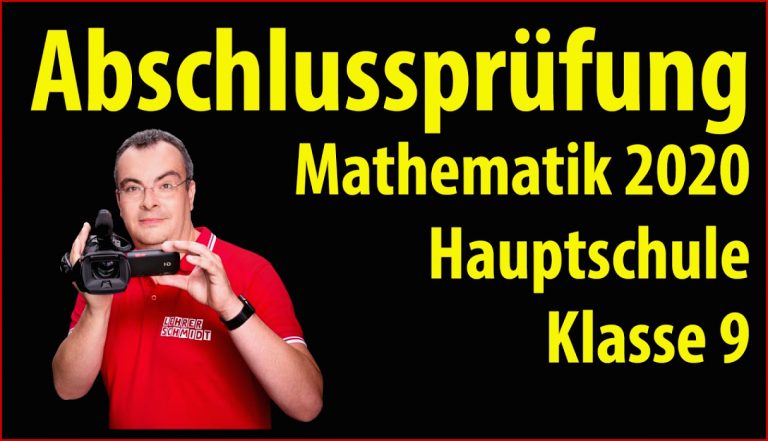 AbschlussprÃ¼fung Mathematik 2020 - Hauptschule Klasse 9