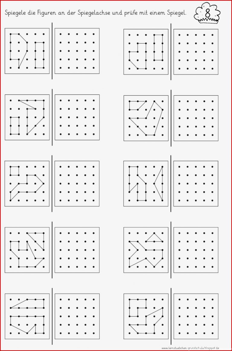Achsenspiegelung Figuren Spiegeln Arbeitsblatt