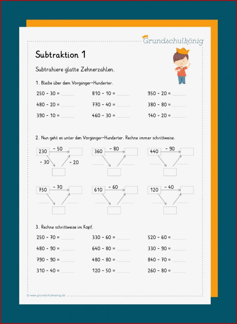 Ad Ren Subtrahieren Mit Zehnerzahlen Im Zahlenraum 1000