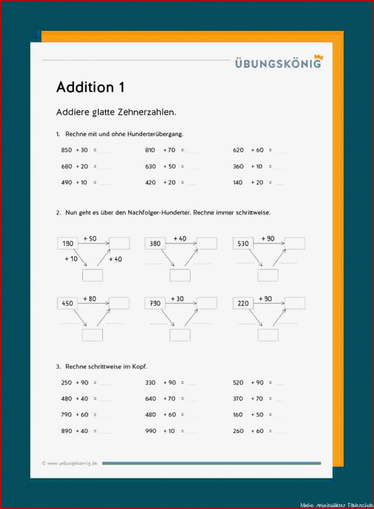 Ad Ren Subtrahieren Mit Zehnerzahlen Im Zahlenraum 1000