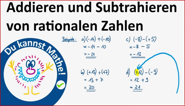 Ad Ren Und Subtrahieren Von Rationalen Zahlen