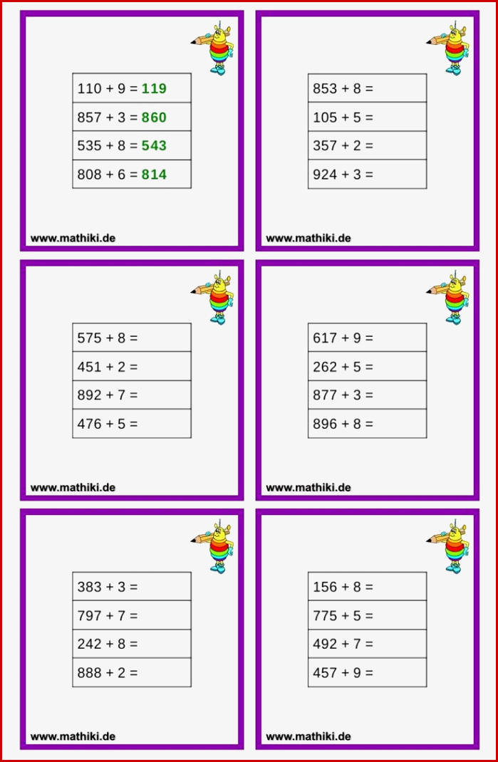 Addition Bis 1000 I Klasse 3 Mathiki In 2020