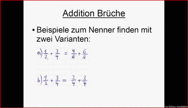 Addition Brüche