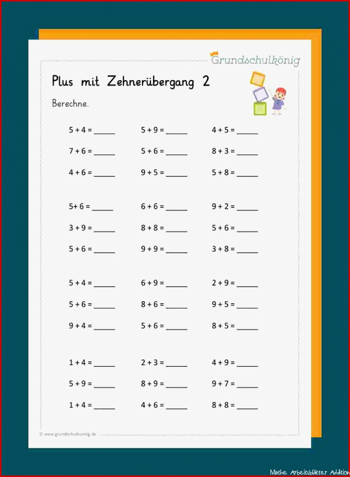 Addition mit Zehnerüberschreitung in 2020