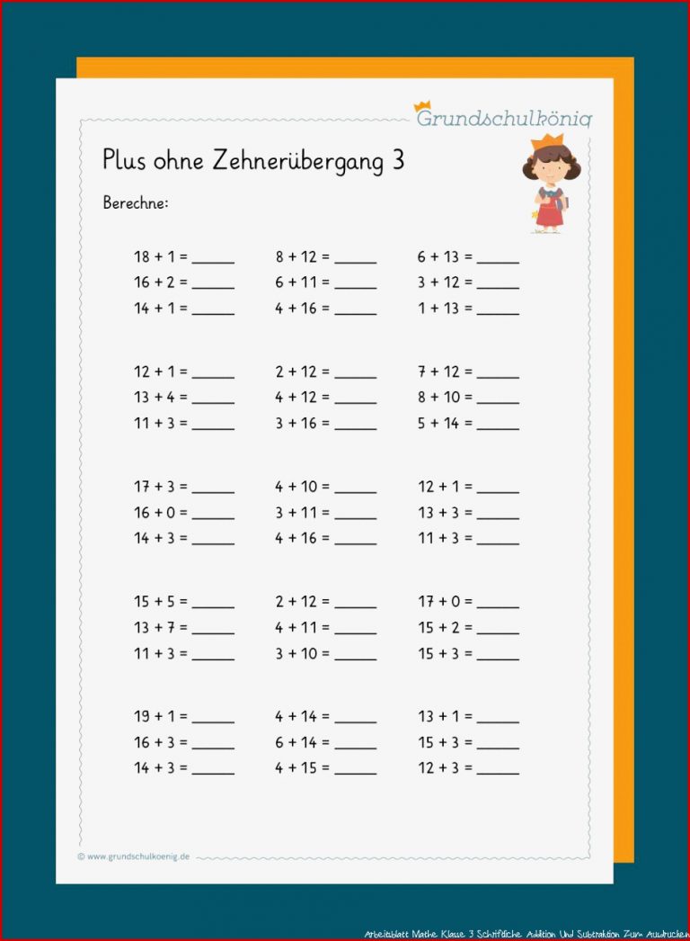 Addition Ohne Zehnerüberschreitung