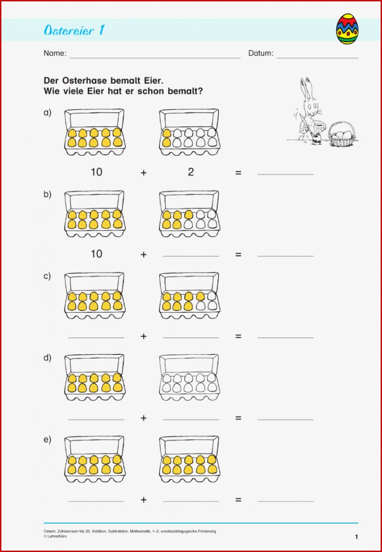 Addition Subtraktion · Arbeitsblätter · Sonderpädagogik