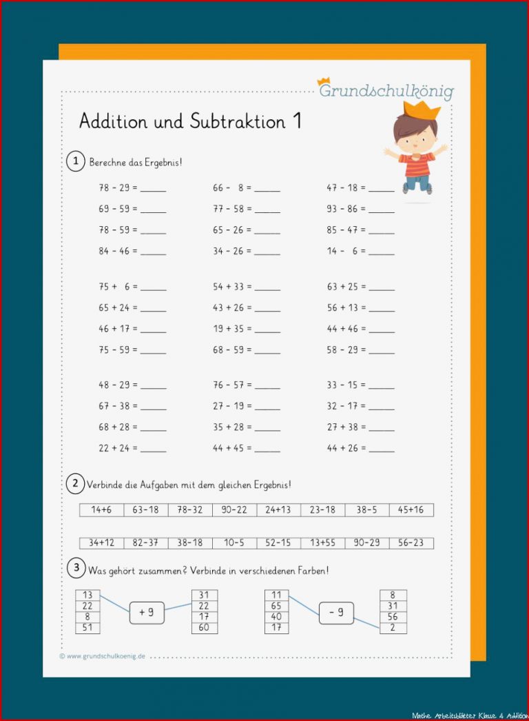 Kostenlosen Addition und Subtraktion Addition und Subtraktion