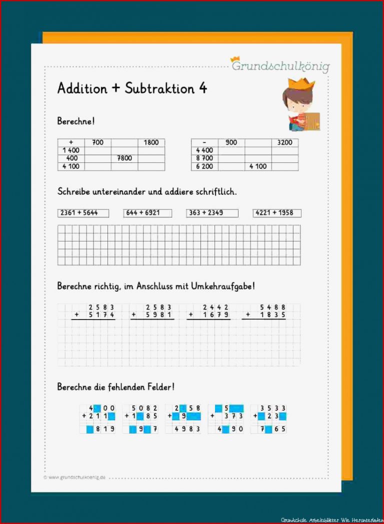 Addition Und Subtraktion Im Zahlenraum 10 000